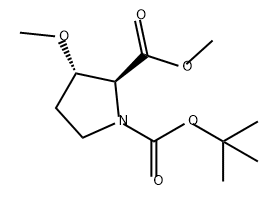 1,2-Pyrrolidinedicarboxylic acid, 3-methoxy-, 1-(1,1-dimethylethyl) 2-methyl ester, (2S,3S)- Structure