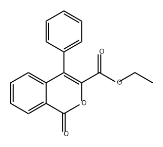 1H-2-Benzopyran-3-carboxylic acid, 1-oxo-4-phenyl-, ethyl ester 구조식 이미지