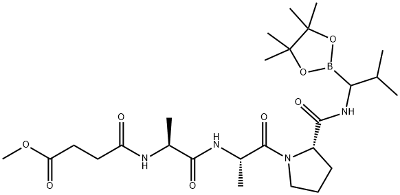 Meosuc-ala-ala-pro-boroval-pinacol Structure