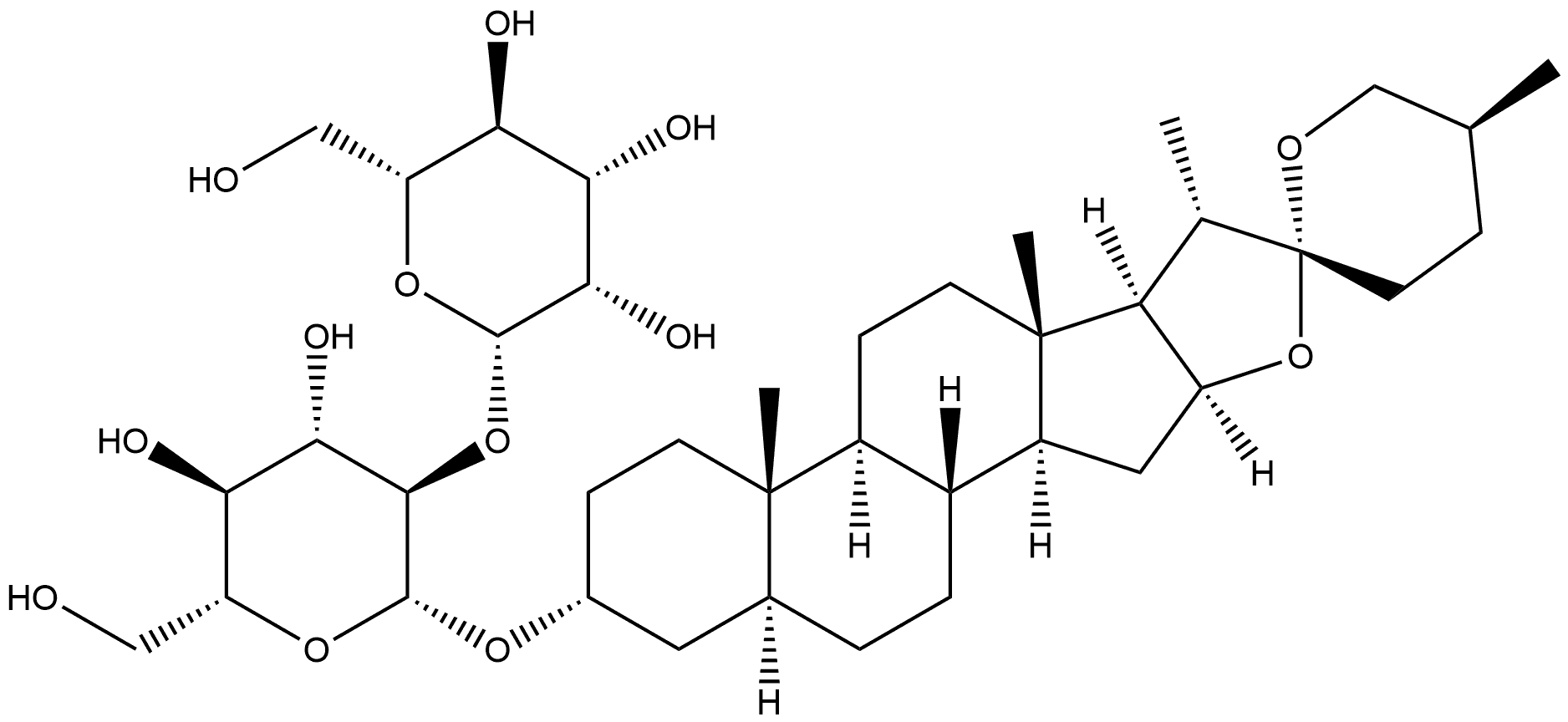 β-D-Glucopyranoside, (3β,5β,25S)-spirostan-3-yl 2-O-β-D-mannopyranosyl- Structure