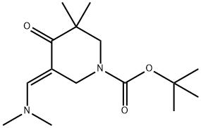 1-Piperidinecarboxylic acid, 5-[(dimethylamino)methylene]-3,3-dimethyl-4-oxo-, 1,1-dimethylethyl ester, (5E)- Structure
