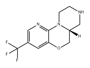 Pyrazino[1,2-d]pyrido[3,2-b][1,4]oxazine, 6,6a,7,8,9,10-hexahydro-3-(trifluoromethyl)-, (6aR)- Structure