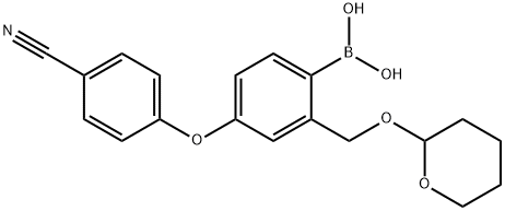 Boronic acid, B-[4-(4-cyanophenoxy)-2-[[(tetrahydro-2H-pyran-2-yl)oxy]methyl]phenyl]- Structure