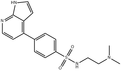 Benzenesulfonamide, N-[2-(dimethylamino)ethyl]-4-(1H-pyrrolo[2,3-b]pyridin-4-yl)- Structure