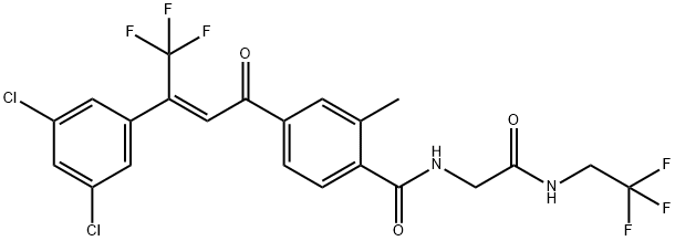 Benzamide, 4-[(2Z)-3-(3,5-dichlorophenyl)-4,4,4-trifluoro-1-oxo-2-buten-1-yl]-2-methyl-N-[2-oxo-2-[(2,2,2-trifluoroethyl)amino]ethyl]- Structure