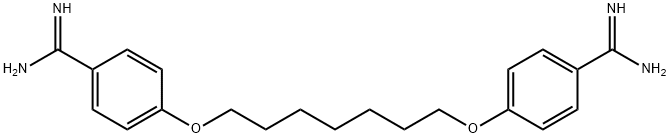 4-[7-(4-carbamimidoylphenoxy)heptoxy]benzenecarboximidamide 구조식 이미지