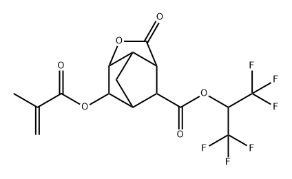 3,5-Methano-2H-cyclopenta[b]furan-7-carboxylic acid, hexahydro-6-[(2-methyl-1-oxo-2-propen-1-yl)oxy]-2-oxo-, 2,2,2-trifluoro-1-(trifluoromethyl)ethyl ester Structure