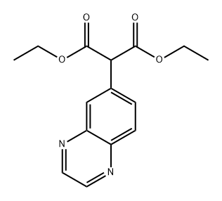 Propanedioic acid, 2-(6-quinoxalinyl)-, 1,3-diethyl ester 구조식 이미지