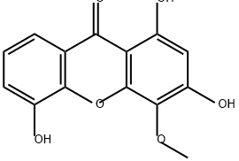 9H-Xanthen-9-one, 1,3,5-trihydroxy-4-methoxy- Structure