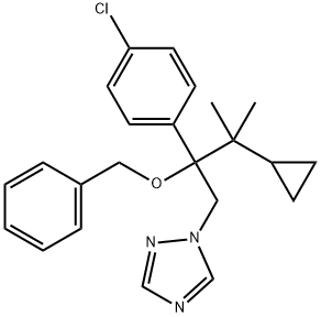 1H-1,2,4-Triazole, 1-[2-(4-chlorophenyl)-3-cyclopropyl-3-methyl-2-(phenylmethoxy)butyl]- 구조식 이미지