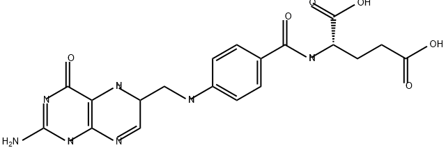 L-Glutamic acid, N-[4-[[(2-amino-1,4,5,6-tetrahydro-4-oxo-6-pteridinyl)methyl]amino]benzoyl]- (9CI) Structure