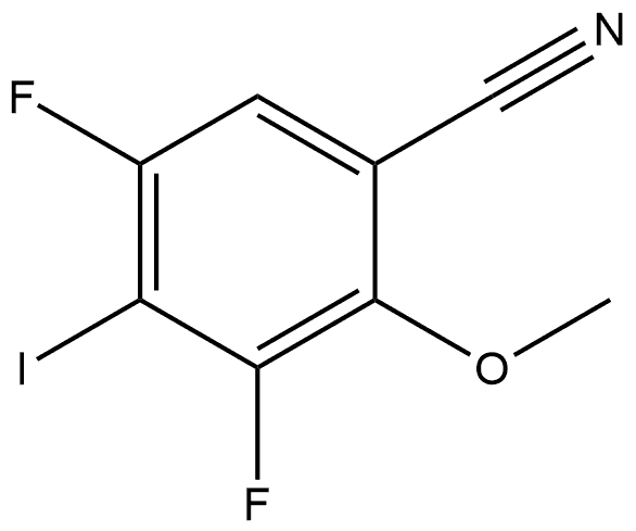 3,5-Difluoro-4-iodo-2-methoxybenzonitrile Structure