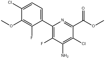 2-Pyridinecarboxylic acid, 4-amino-3-chloro-6-(4-chloro-2-fluoro-3-methoxyphenyl)-5-fluoro-, methyl ester Structure