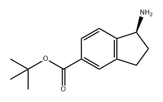 1H-Indene-5-carboxylic acid, 1-amino-2,3-dihydro-, 1,1-dimethylethyl ester, (1S)- Structure