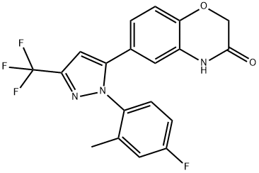 2H-1,4-Benzoxazin-3(4H)-one, 6-[1-(4-fluoro-2-methylphenyl)-3-(trifluoromethyl)-1H-pyrazol-5-yl]- Structure