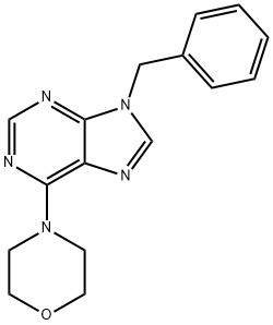 9H-Purine, 6-(4-morpholinyl)-9-(phenylmethyl)- Structure