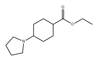 Cyclohexanecarboxylic acid, 4-(1-pyrrolidinyl)-, ethyl ester Structure