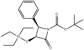 1-Azetidinecarboxylic acid, 2-oxo-4-phenyl-3-[(triethylsilyl)oxy]-, 1,1-dimethylethyl ester, (3S,4R)- Structure