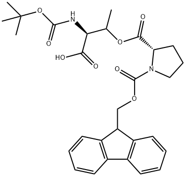 2-[(2S)-2-Carboxy-2-[[(1,1-dimethylethoxy)carbonyl]amino]-1-methylethyl] 1-(9H-fluoren-9-ylmethyl) (2S)-1,2-pyrrolidinedicarboxylate Structure