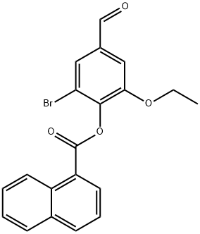 2-bromo-6-ethoxy-4-formylphenyl 1-naphthoate Structure