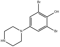 2,6-Dibromo-4-(1-piperazinyl)phenol Structure