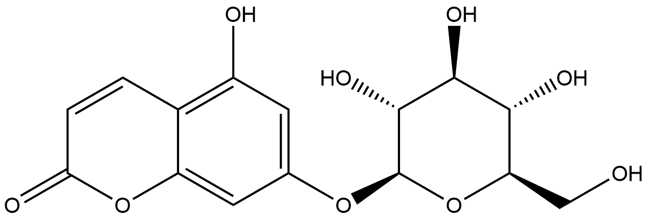 2H-1-Benzopyran-2-one, 7-(β-D-glucopyranosyloxy)-5-hydroxy- Structure