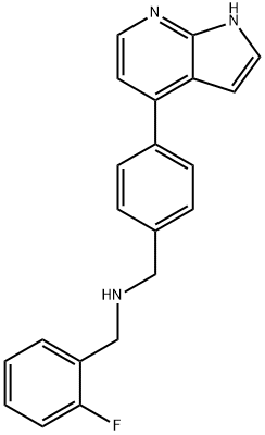 Benzenemethanamine, 2-fluoro-N-[[4-(1H-pyrrolo[2,3-b]pyridin-4-yl)phenyl]methyl]- Structure