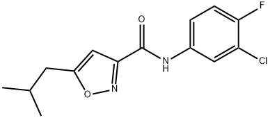 3-Isoxazolecarboxamide, N-(3-chloro-4-fluorophenyl)-5-(2-methylpropyl)- Structure