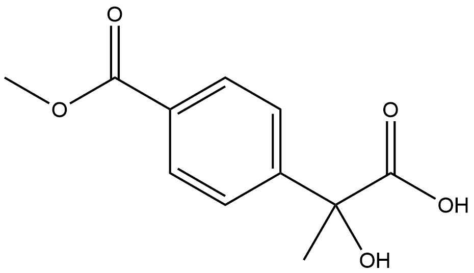 Benzeneacetic acid, alpha-hydroxy-4-(methoxycarbonyl)-alpha-methyl- Structure