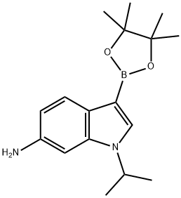 1H-Indol-6-amine, 1-(1-methylethyl)-3-(4,4,5,5-tetramethyl-1,3,2-dioxaborolan-2-yl)- Structure