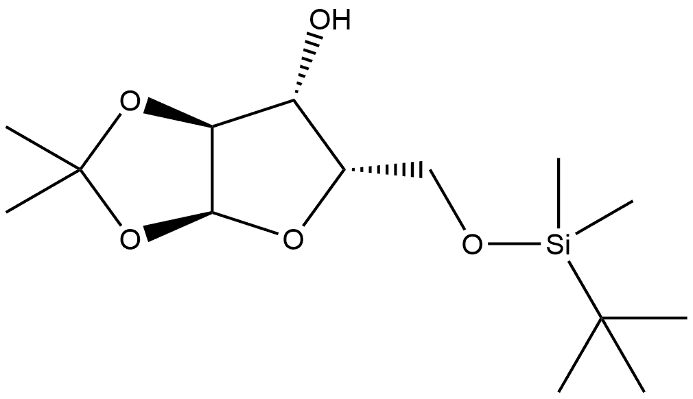 α-L-Xylofuranose, 5-O-[(1,1-dimethylethyl)dimethylsilyl]-1,2-O-(1-methylethylidene)- Structure