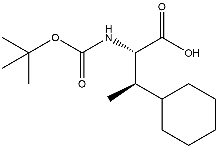 Cyclohexanepropanoic acid, α-[[(1,1-dimethylethoxy)carbonyl]amino]-β-methyl-, (αS,βR)- Structure