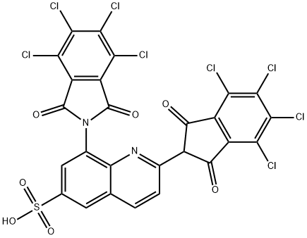 6-Quinolinesulfonic acid, 2-(4,5,6,7-tetrachloro-2,3-dihydro-1,3-dioxo-1H-inden-2-yl)-8-(4,5,6,7-tetrachloro-1,3-dihydro-1,3-dioxo-2H-isoindol-2-yl)- Structure