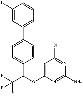 4-Chloro-6-[2,2,2-trifluoro-1-(3\'-fluoro[1,1\'-biphenyl]-4-yl)ethoxy]-2-pyrimidinamine Structure