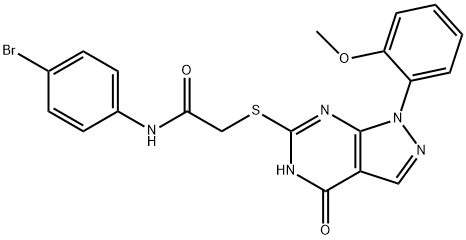 N-(4-bromophenyl)-2-{[1-(2-methoxyphenyl)-4-oxo
-1H,4H,5H-pyrazolo[3,4-d]pyrimidin-6-yl]sulfanyl}a
cetamide Structure