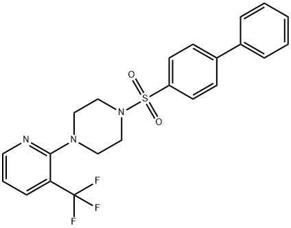 Piperazine, 1-([1,1'-biphenyl]-4-ylsulfonyl)-4-[3-(trifluoromethyl)-2-pyridinyl]- Structure