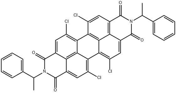 Anthra[2,1,9-def:6,5,10-d'e'f']diisoquinoline-1,3,8,10(2H,9H)-tetrone, 5,6,12,13-tetrachloro-2,9-bis(1-phenylethyl)- Structure