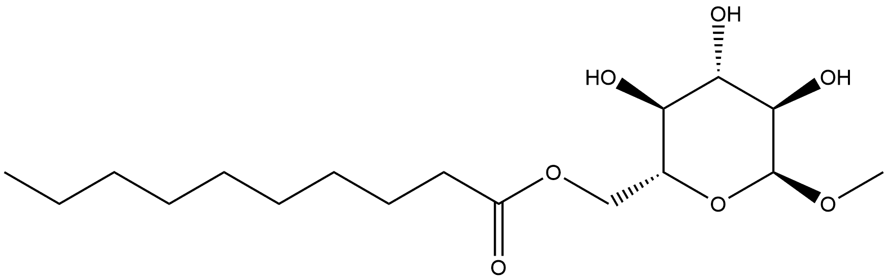 6-O-decanoyl-methyl-α-D-glucopyranoside 구조식 이미지