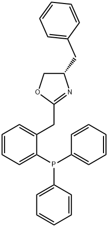 Oxazole, 2-[[2-(diphenylphosphino)phenyl]methyl]-4,5-dihydro-4-(phenylmethyl)-, (4S)- 구조식 이미지