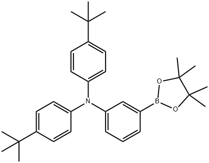 Benzenamine, N,N-bis[4-(1,1-dimethylethyl)phenyl]-3-(4,4,5,5-tetramethyl-1,3,2-dioxaborolan-2-yl)- Structure