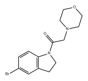 Ethanone, 1-(5-bromo-2,3-dihydro-1H-indol-1-yl)-2-(4-morpholinyl)- 구조식 이미지