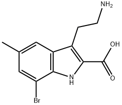 1H-Indole-2-carboxylic acid, 3-(2-aminoethyl)-7-bromo-5-methyl- 구조식 이미지