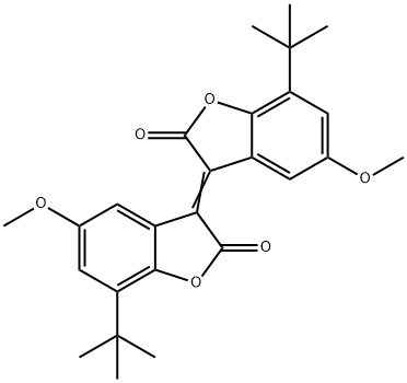 2(3H)-Benzofuranone, 7-(1,1-dimethylethyl)-3-[7-(1,1-dimethylethyl)-5-methoxy-2-oxo-3(2H)-benzofuranylidene]-5-methoxy- Structure