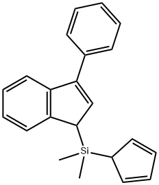Cyclopenta-2,4-dien-1-yldimethyl(3-phenyl-1H-inden-1-yl)silane 구조식 이미지