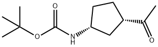 Carbamic acid, N-[(1R,3S)-3-acetylcyclopentyl]-, 1,1-dimethylethyl ester Structure