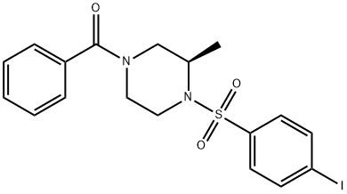 Methanone, [(3R)-4-[(4-iodophenyl)sulfonyl]-3-methyl-1-piperazinyl]phenyl- Structure