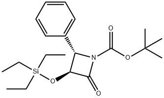 1-Azetidinecarboxylic acid, 2-oxo-4-phenyl-3-[(triethylsilyl)oxy]-, 1,1-dimethylethyl ester, (3S,4S)- Structure