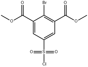 1,3-Benzenedicarboxylic acid, 2-bromo-5-(chlorosulfonyl)-, 1,3-dimethyl ester Structure