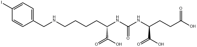 L-Glutamic acid, N-[[[(1S)-1-carboxy-5-[[(4-iodophenyl)methyl]amino]pentyl]amino]carbonyl]- Structure
