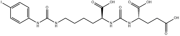 L-Glutamic acid, N-[[[(1S)-1-carboxy-5-[[[(4-iodophenyl)amino]carbonyl]amino]pentyl]amino]carbonyl]- Structure